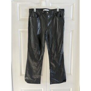ZARA‎ black Vegan Leather 5 Pocket pant 26” Inseam Size 10
